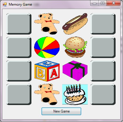vb for kids-memory game